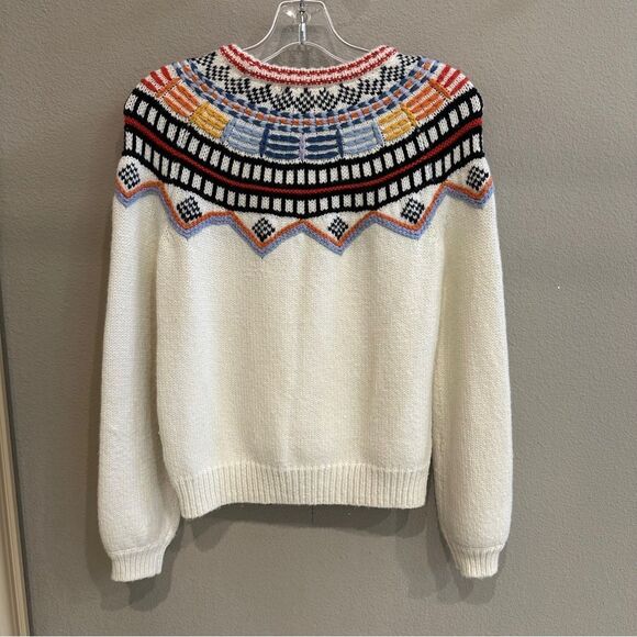 Marine Layer | XS | Archive Lomas Sweater Wool Alpaca Blend Ivory Multicolor Top - Picture 4 of 8